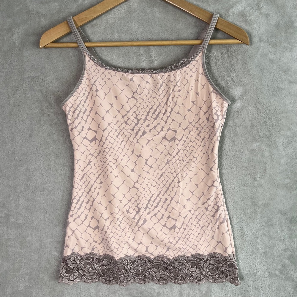 Maidenform Sweet Nothings Camisole Lace Trim Tank Top Y2K SnakePrint Soft Grunge